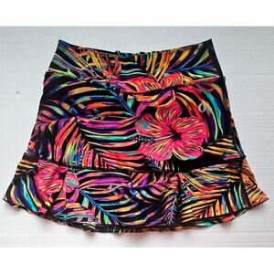 Donna Jo 14 Inch Floral Skort, Size 1, Pickleball, Tennis, Golf, Inside pocket